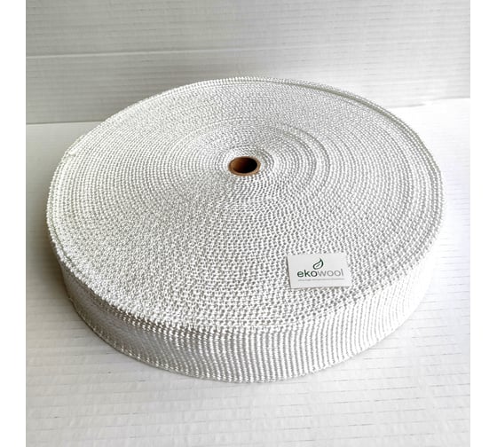 Кремнеземная лента ЭКОВУЛ (EKOWOOL) МКЛ-3,0(50), 25 м, ширина 50 мм, толщина 3,0 мм 10033