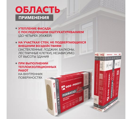 Теплоизоляционная плита RWL РОКФАСАД 50 мм 305872