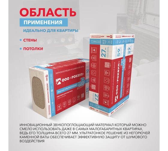Звукопоглощающая плита RWL АКУСТИК БАТТС Ультратонкий 27 мм 236227