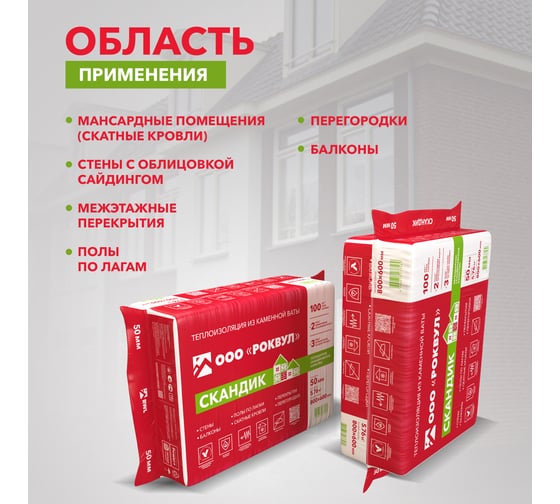Теплоизоляционная плита RWL ЛАЙТ БАТТС СКАНДИК 50 мм 132919