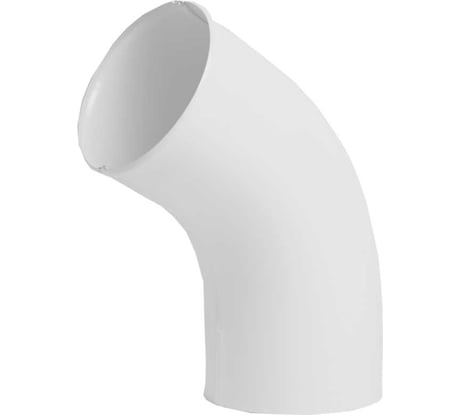 Колено трубы NIKA круглое сливное с завальцованным торцом, RAL 9003 белый В0000019250