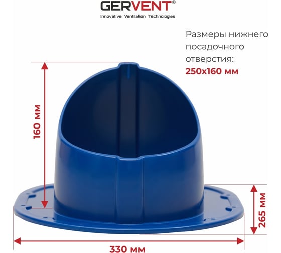 Проходной элемент для фальцевой и готовой кровли из битумной черепицы Gervent синий ПЭБ/син