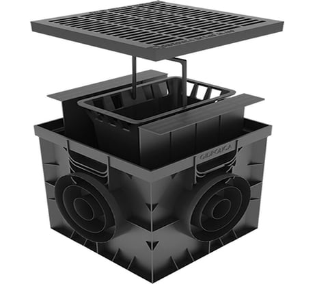 Дождеприемник Gidrolica 300x300 мм, в сборе, с пластиковой решеткой 2298