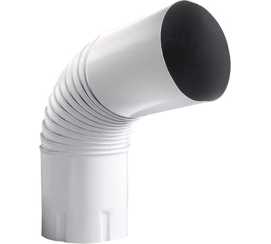 Колено трубы NIKA ПРОЕКТ круглое, сливное, D150 мм, RAL 9003 В0000034466