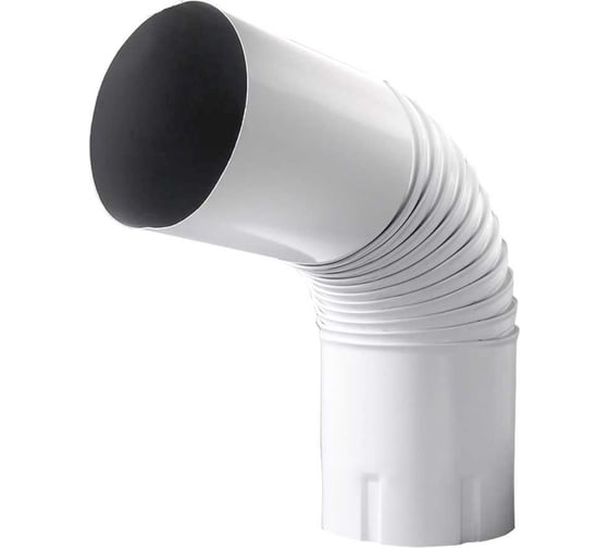 Колено трубы NIKA ПРОЕКТ круглое, сливное, D150 мм, RAL 9003 В0000034466