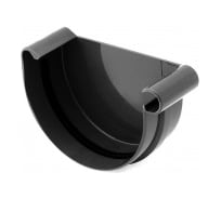 Заглушка желоба BRYZA правая 125 мм черная 62-089