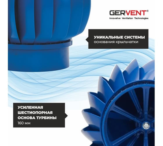 Нанодефлектор Gervent 160 мм с переходником на трубу НД+пере/син