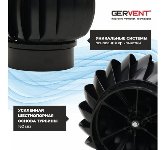 Нанодефлектор Gervent 160 мм с переходником на трубу НД+пере/черн