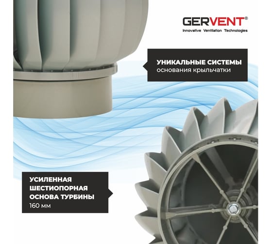 Нанодефлектор Gervent 160 мм с переходником на трубу НД+пере/сереб