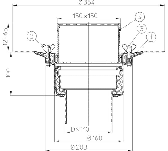 Кровельная воронка HL DN110 62B/1