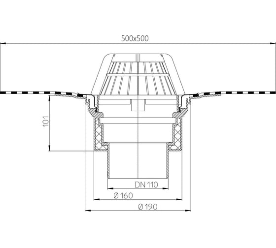Кровельная воронка HL DN110 62H/1