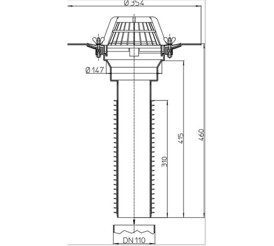 Кровельная воронка HL DN110 69/1