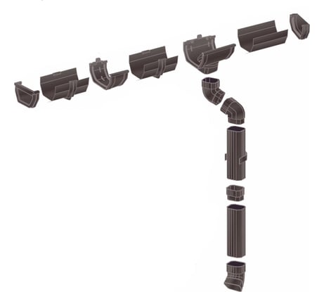 Комплект водосточной системы VN ПВХ серый U110 K1,5-L6H3Gray -VN