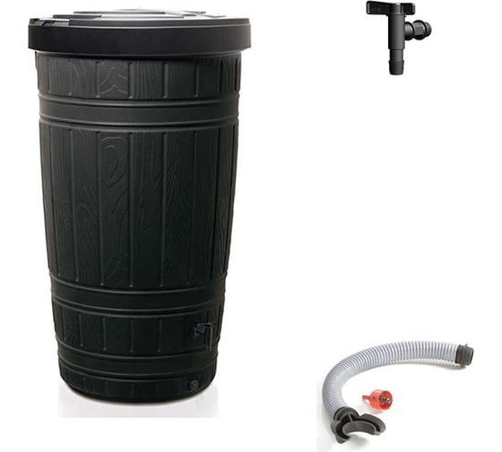 Комплект водосборник Prosperplast Woodcan 265 л черный IDW0265-S411