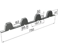 Уплотнитель для профнастила Компания Маска Н-75x750-В, 50 шт. УМП0095