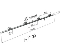 Уплотнитель для профнастила Компания Маска НП-32-183/25x1000-В, 50 шт. УМП0108