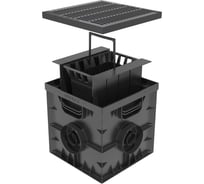 Дождеприемник Gidrolica Point 30x30x30см в сборе с пластиковой щелевой решеткой 2308/0