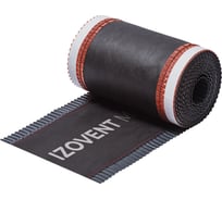 Аэроэлемент конька/хребта 4Roof IZOVENT M, 5x0.230 м, для керамической и цементно-песчаной/минеральной черепицы, черный 11 шт/уп 118699