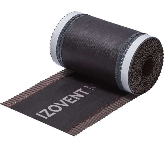 Аэроэлемент конька/хребта 4Roof IZOVENT M, 5x0.230 м, для керамической и цементно-песчаной/минеральной черепицы, коричневый 11 шт/уп 118697 1