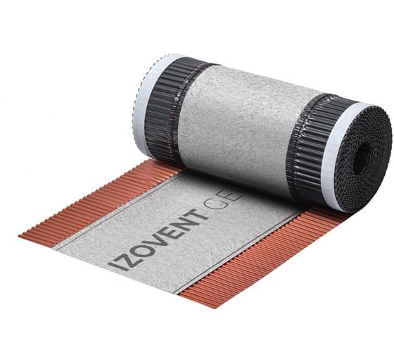 Аэроэлемент конька/хребта 4Roof IZOVENT GEO, 5x0.380 м, для керамической и цементно-песчаной/минеральной черепицы, красный 8 шт/уп 118695 1