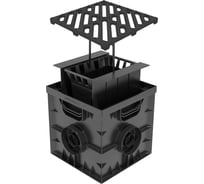 Дождеприемник Gidrolica 300х300 мм, в сборе с чугунной решеткой под трубу Ø 110 мм, 2305/2