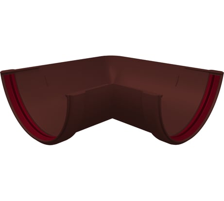 Угол желоба GrandLine 90 градусов, универсальный, ПВХ, шоколадный RAL 8017 179777