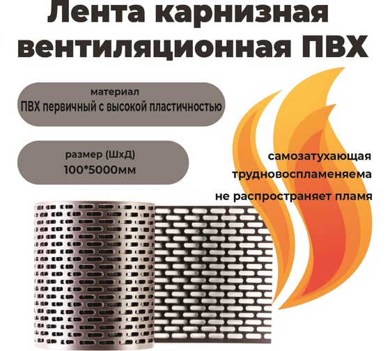 Карнизная вентиляционная лента ПВХ Компания Маска коричневый КВЛ3