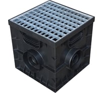 Комплект дождеприемник AQUADRENAG 300x300 с ячеистой оцинкованной решеткой, корзинкой и перегородкой - сифоном I303051