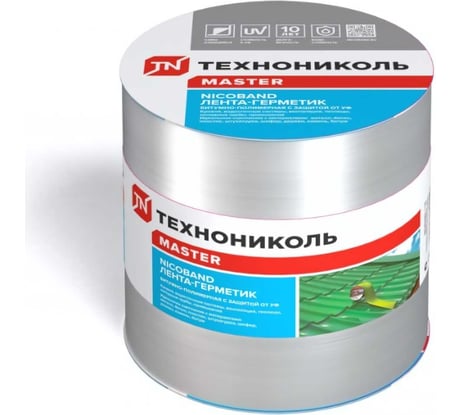 Лента гидроизоляционная Nicoband ГП (10 м х 15 см; серебристый) Технониколь ЦБ770895