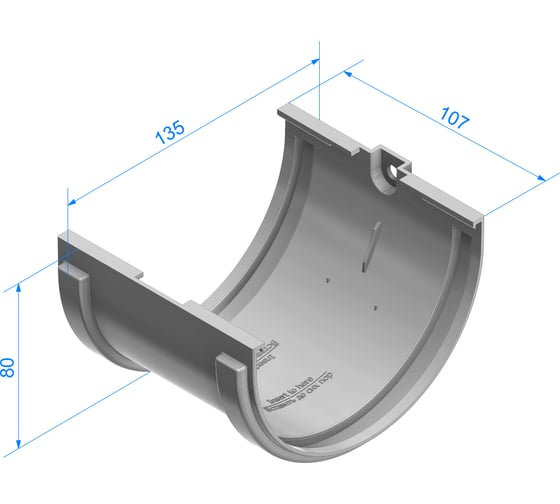 Соединитель желобов Docke STANDARD 120 мм, белый PVTE-1107