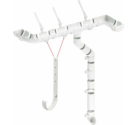 Кронштейн желоба Docke STANDARD металлический, 120 мм х 240 мм., белый ZVTS-1107
