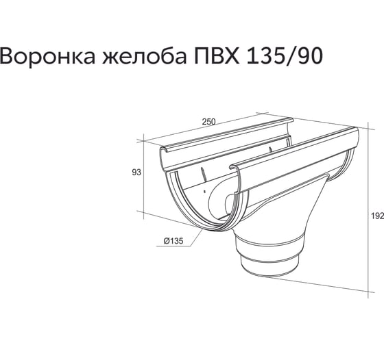 Воронка Grand Line Дизайн 135 ПВХ GL бордо (RAL 3005) 422314