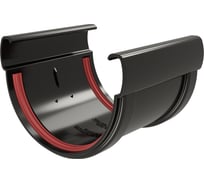 Соединитель желобов Grand Line Дизайн 135 ПВХ GL черный (RAL 9005) 458391