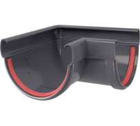 Угол желоба Grand Line 90 град.Дизайн 135 ПВХ GL графит (RAL 7024) 422311