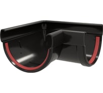 Угол желоба Grand Line 90 град.Дизайн 135 ПВХ GL черный (RAL 9005) 458394