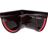 Угол желоба Grand Line 90 град.Дизайн 135 ПВХ GL коричневый (RR32) 422303