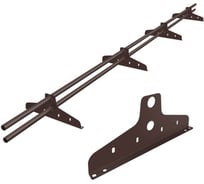 Снегозадержатель трубчатый Borge NewLine 3м, D-25мм, 4 опоры, коричневый шоколад (RAL 8017) 06.011.30.04.02.100.8017