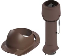 Вентиляционный комплект Татполимер TP-85.E.125/160/700 с вентилятором, для металочерепицы Каскад, TP-87/K коричневый 57824