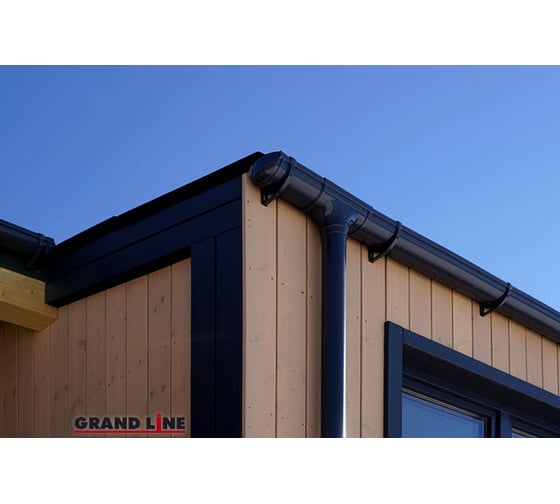 Хомут трубы метал. на камень Grand Line GL ПВХ графит (RAL 7024) 254881