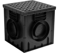 Дождеприемник Ecoteck L пластиковый 300x300 в сборе с решеткой чугунной, С250 черный ДИ 23605000