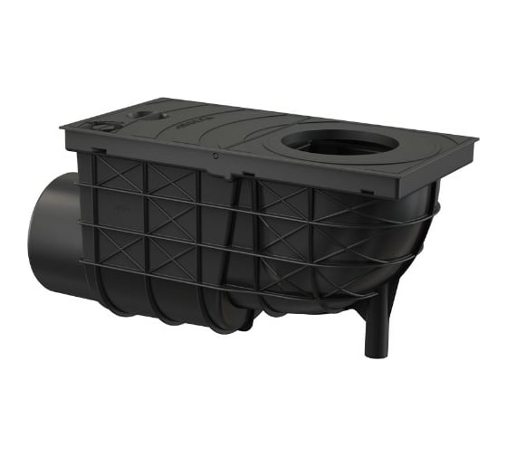 Ливнеотвод Alca Plast 300x155/110 мм, сток – боковой, черный AGV3