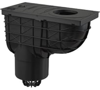 Ливнеотвод Alca Plast 300х155/125 мм, сток – прямой, черный AGV2