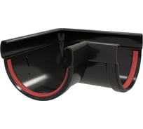 Угол желоба Grand Line 90 град, Классика 120 ПВХ GL, черный (RAL 9005) 458376