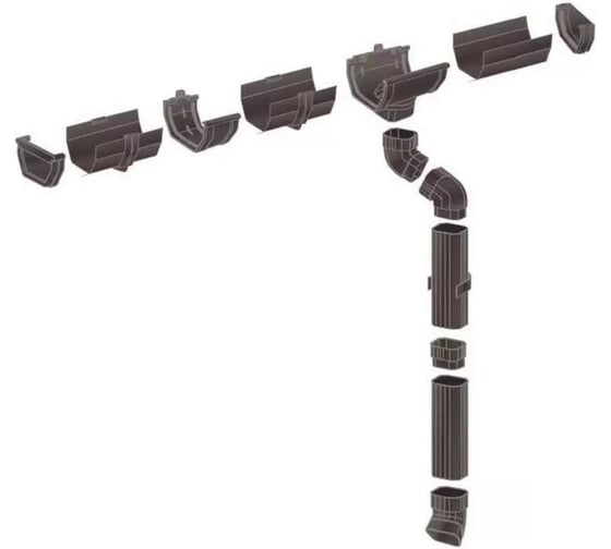 Муфта водосточной трубы IMPLAST 67 мм U110/67, коричневая, 3 шт. TSB-3