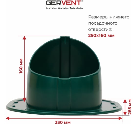 Проходной элемент для фальцевой и готовой кровли из битумной черепицы Gervent зеленый ПЭБ/зел