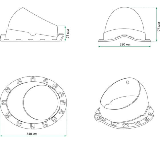 Элемент проходной KROVENT Base-VT Wave 125/150 красный 097598