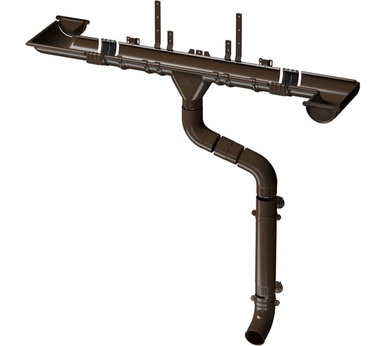 Хомут трубы DOCKE STAL PREMIUM D90(Каштан 8017) PVHT-1004