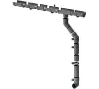 Комплект водосточной системы ЛМ маркет Docke Premium 1.5 м, графит 9/3 с метал кронштейн квс_деке_премиум_МТЛ_графит_9_3