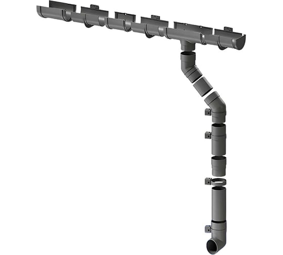 Комплект водосточной системы ЛМ маркет Docke Premium 1.5 м, графит 10,5/3 квс_деке_премиум_графит_10,5_3_фбс 1