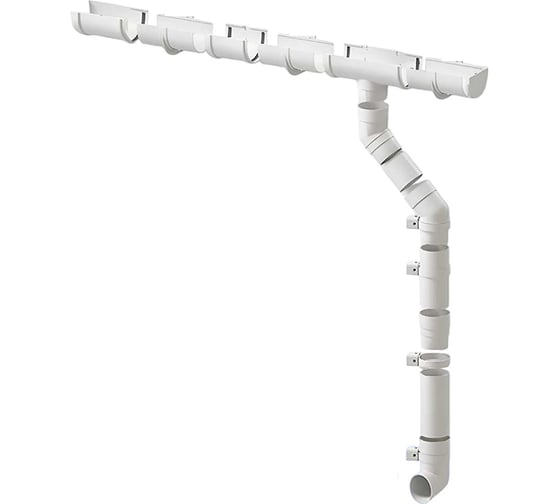 Комплект водосточной системы ЛМ маркет Docke Premium 1.0 м, пломбир 7/3 квс_деке_премиум_пломбир_7_3_ВБ 1